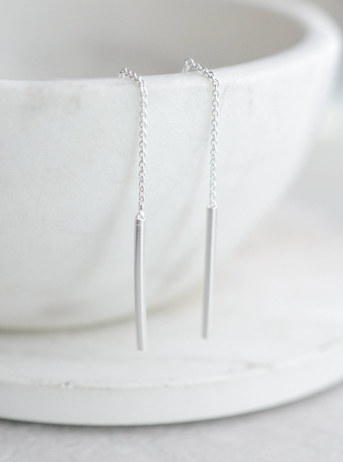 Silver Bar Threader Earrings