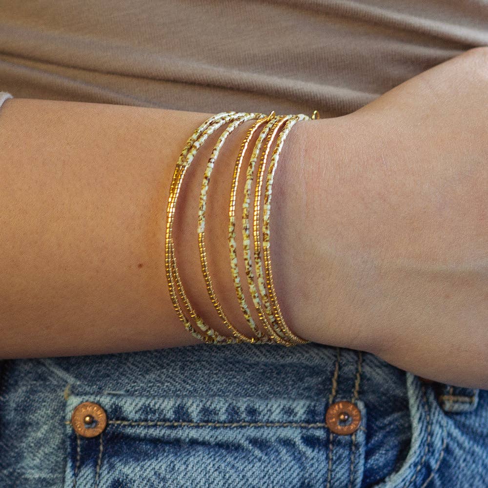 Norah Bangle-Taupe | Delicate Stacking Bracelets | Dainty