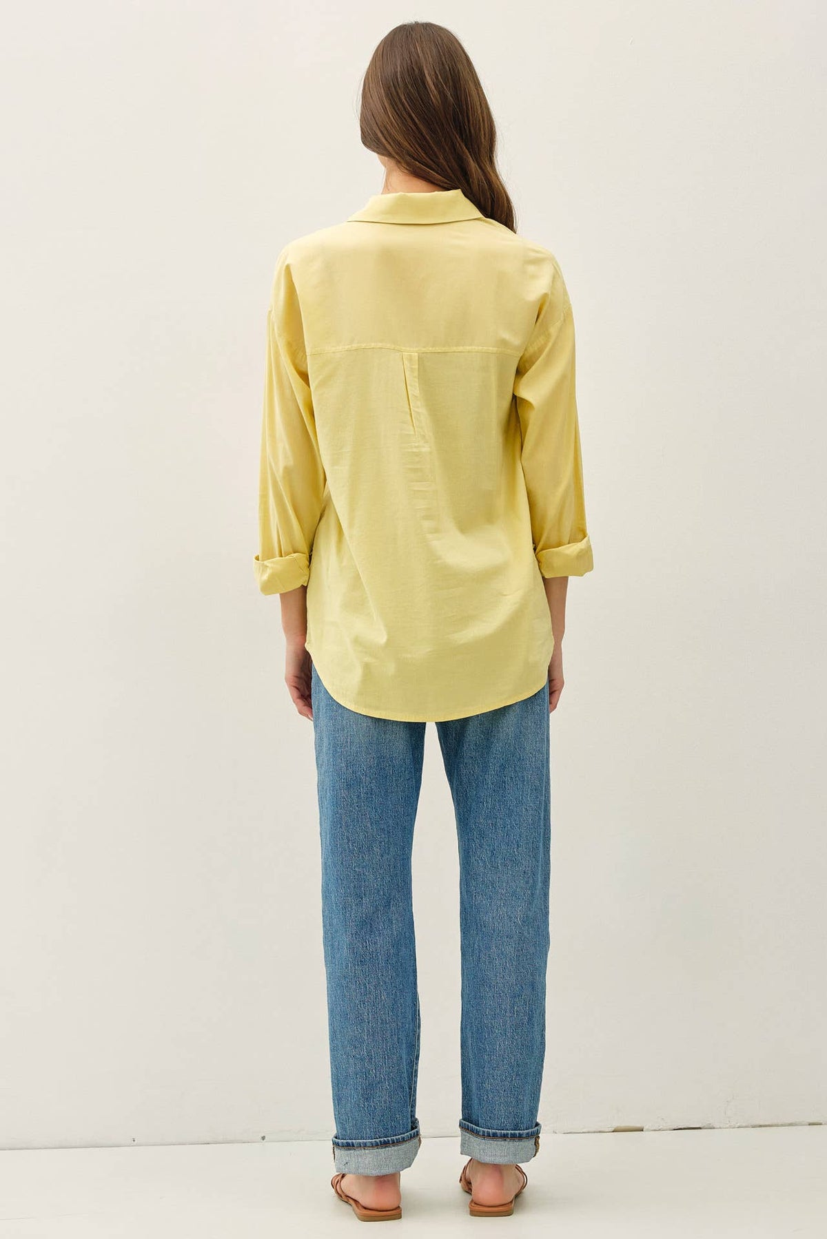 COTTON BLEND LIGHTWEIGHT OVERSIZED CLASSIC SHIRT