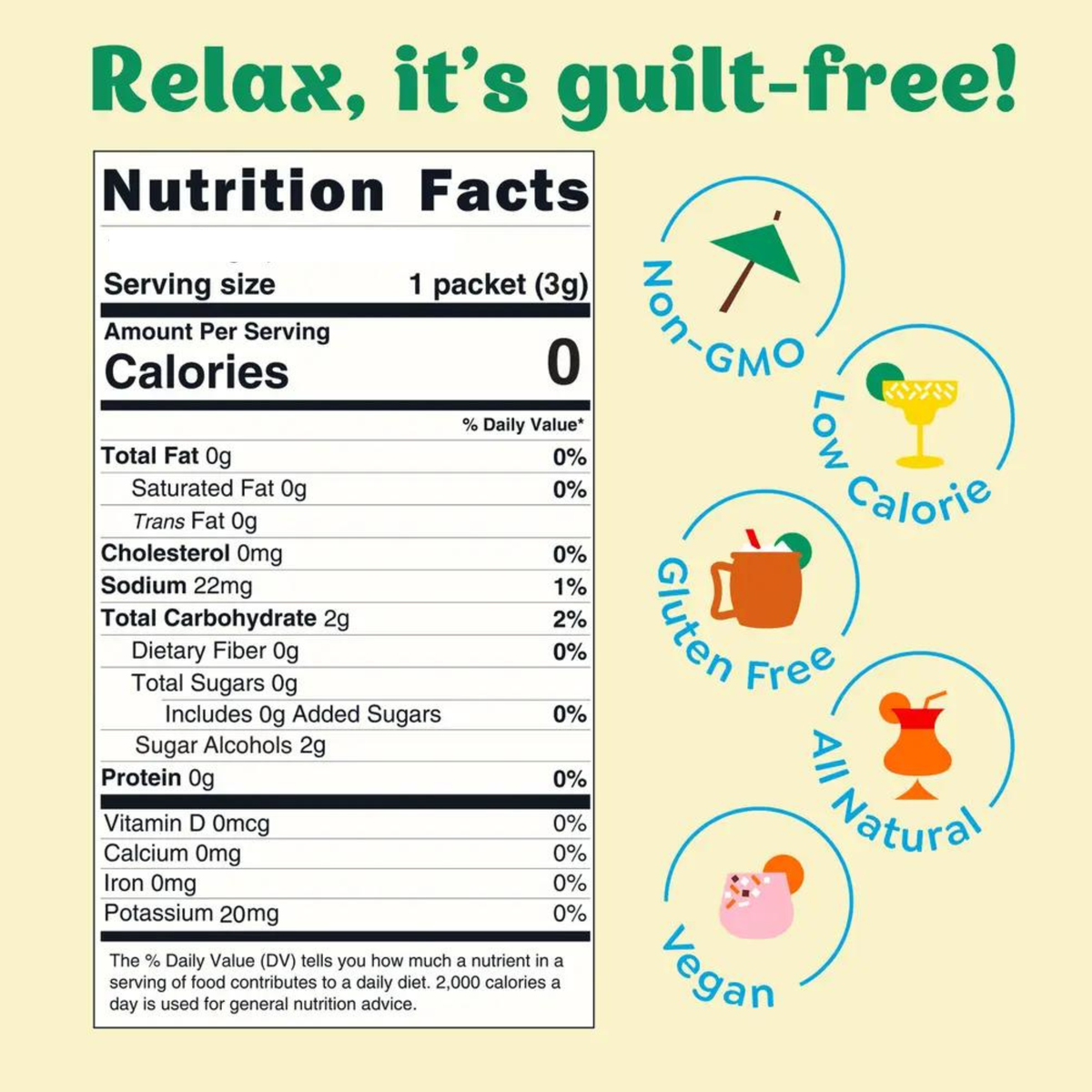 Skinny Margarita Cocktail / Mocktail Mixer - 24ct Caddy