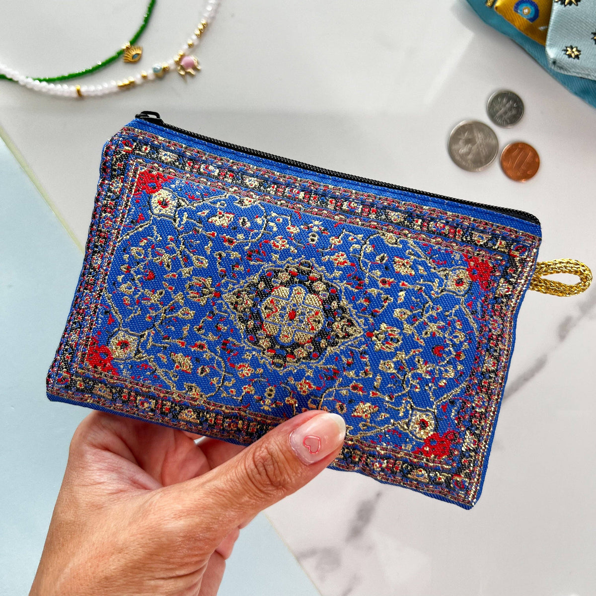 Small Coin Purse, Fabric Pouch, Zipper Purse, Change Pouch