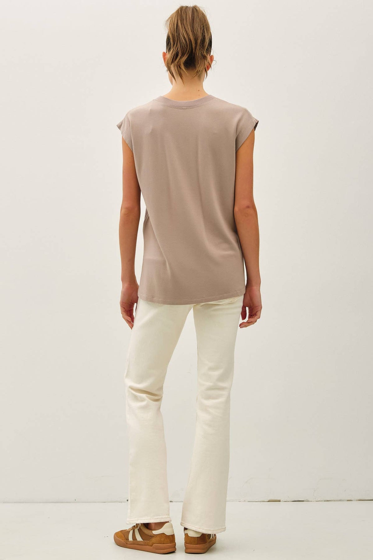 MODAL BUTTERY DOLMAN SLEEVE V NECK TOP