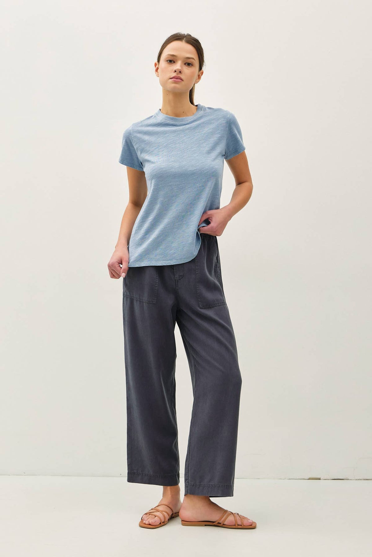 NEW COLOR-CLASSIC CUT ACID WASH COTTON T-SHIRT