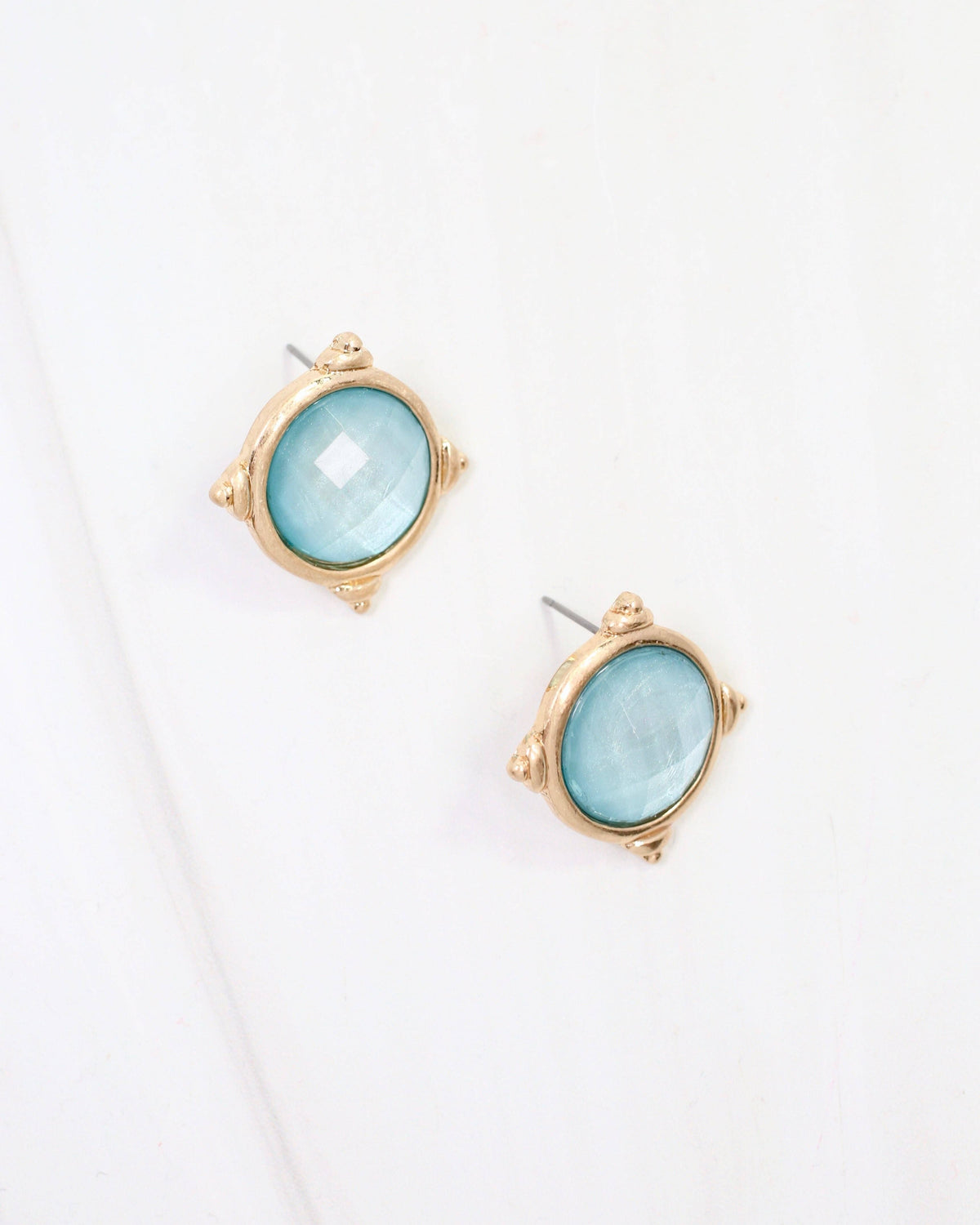 Rochester Faceted Stud Earring Turquoise