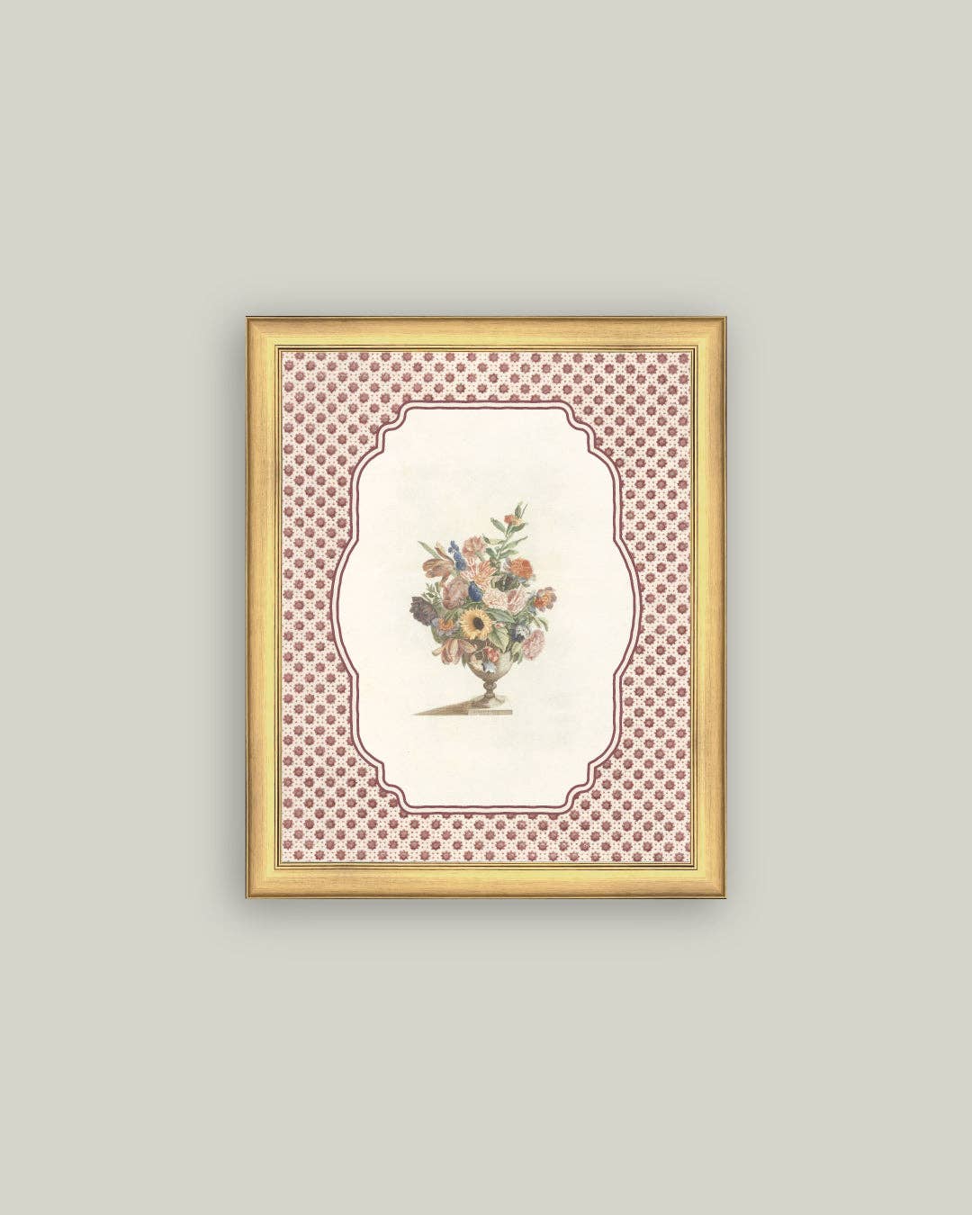 Vase of Flowers Framed Antique Art