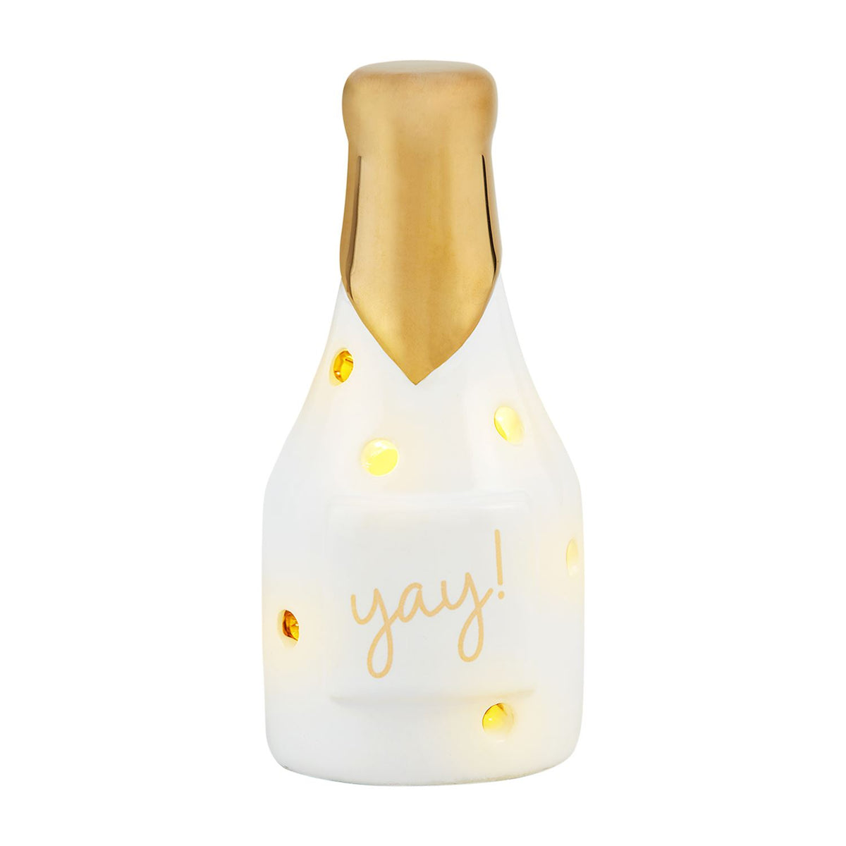 Champagne LED Light Up Ceramic Sitter