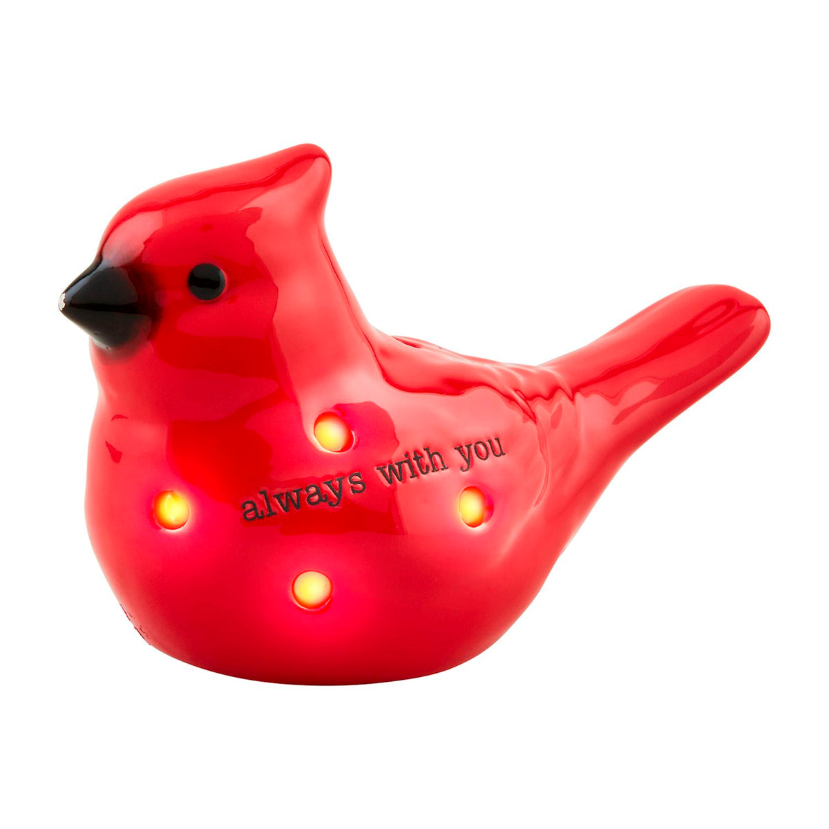 Cardinal LED Light Up Ceramic Sitter