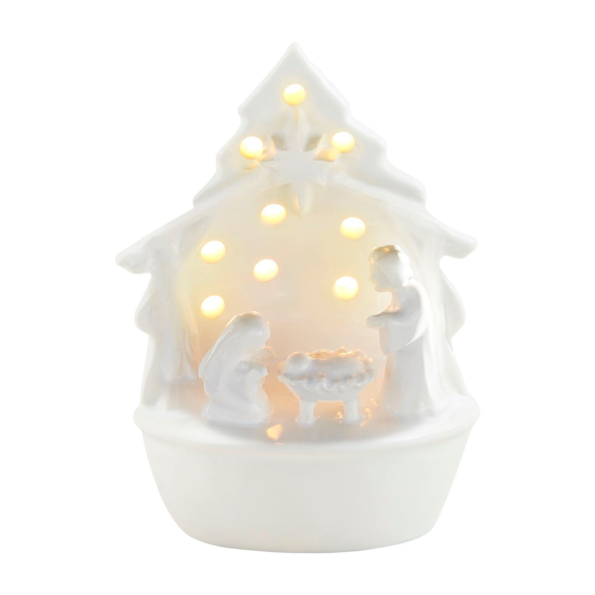 Nativity LED Light Up Ceramic Sitter