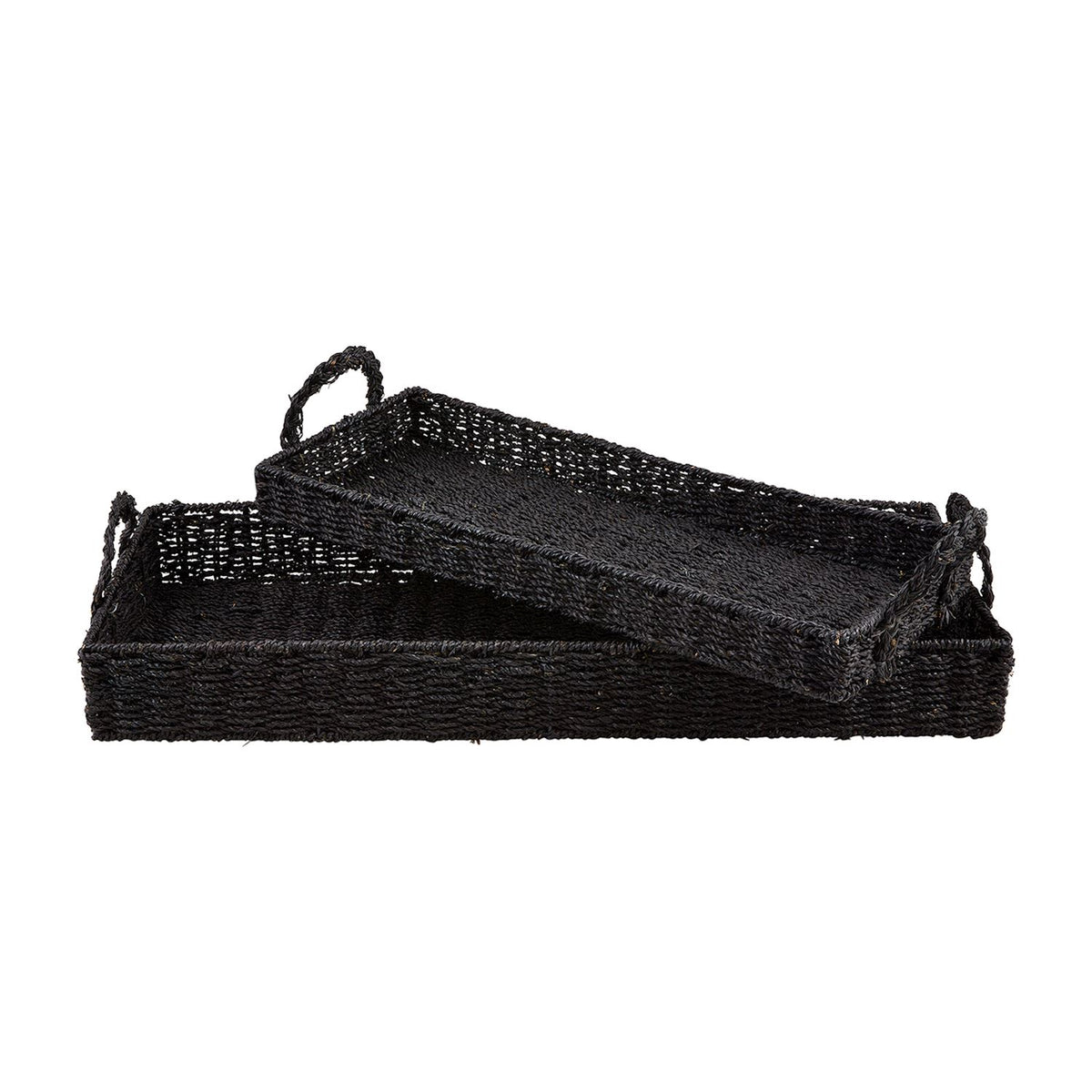 Black Woven Seagrass Tray - 2 Sizes