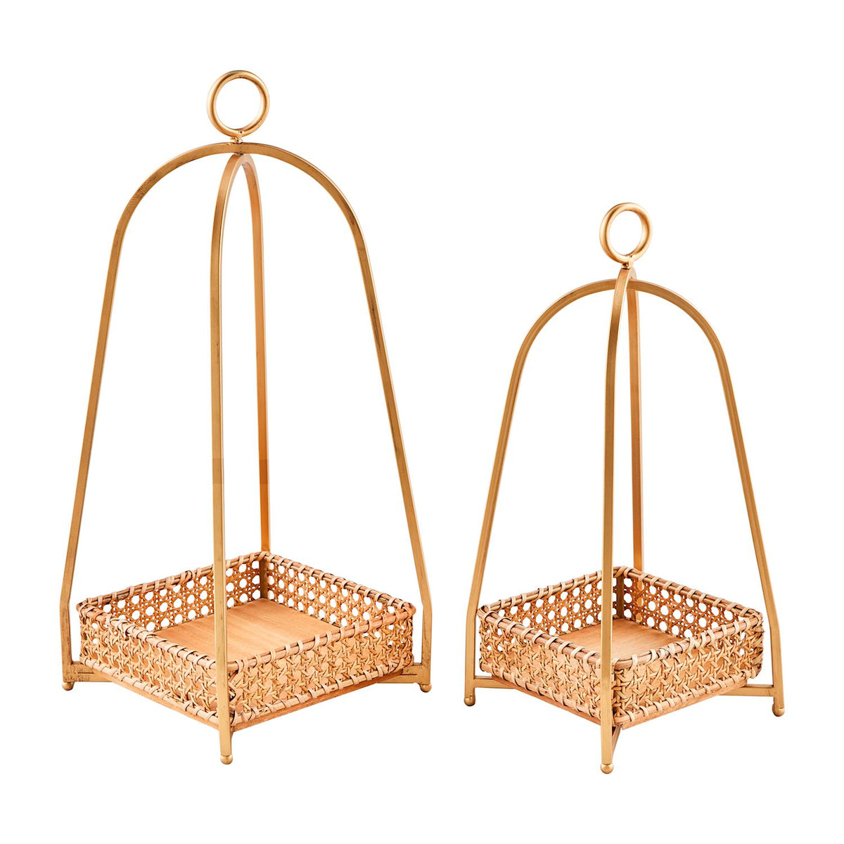 Cane Tray Lantern in Bronze Finish - 2 Sizes