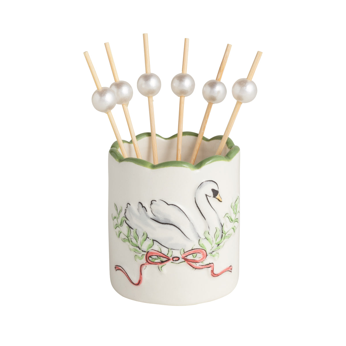 Swan Toothpick Caddy Set