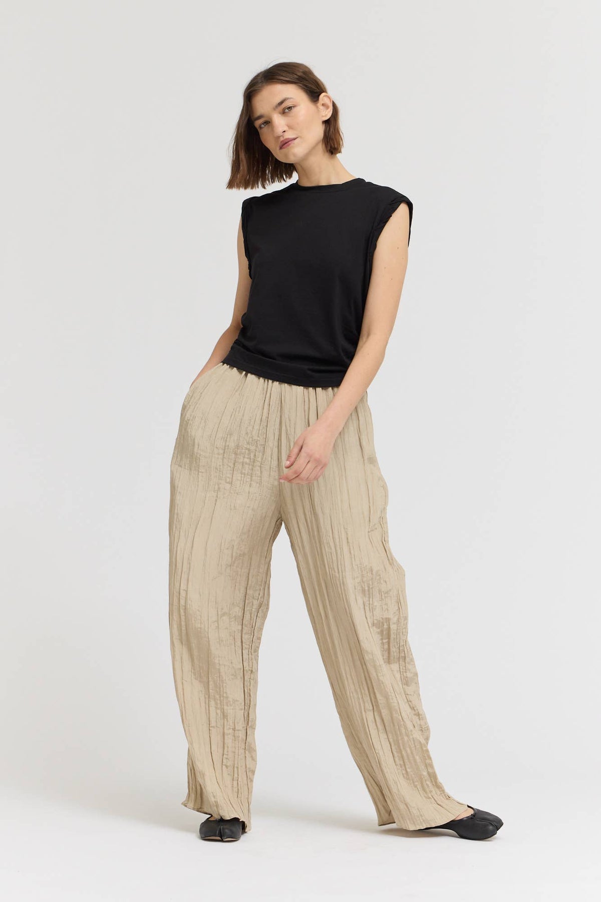  TWIST DETAIL COTTON SLEEVELESS TOP