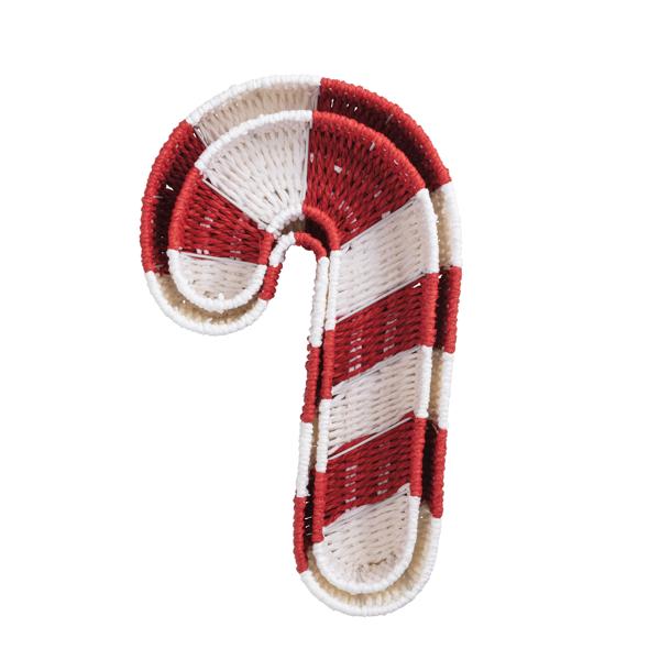 Candy Cane Woven Basket