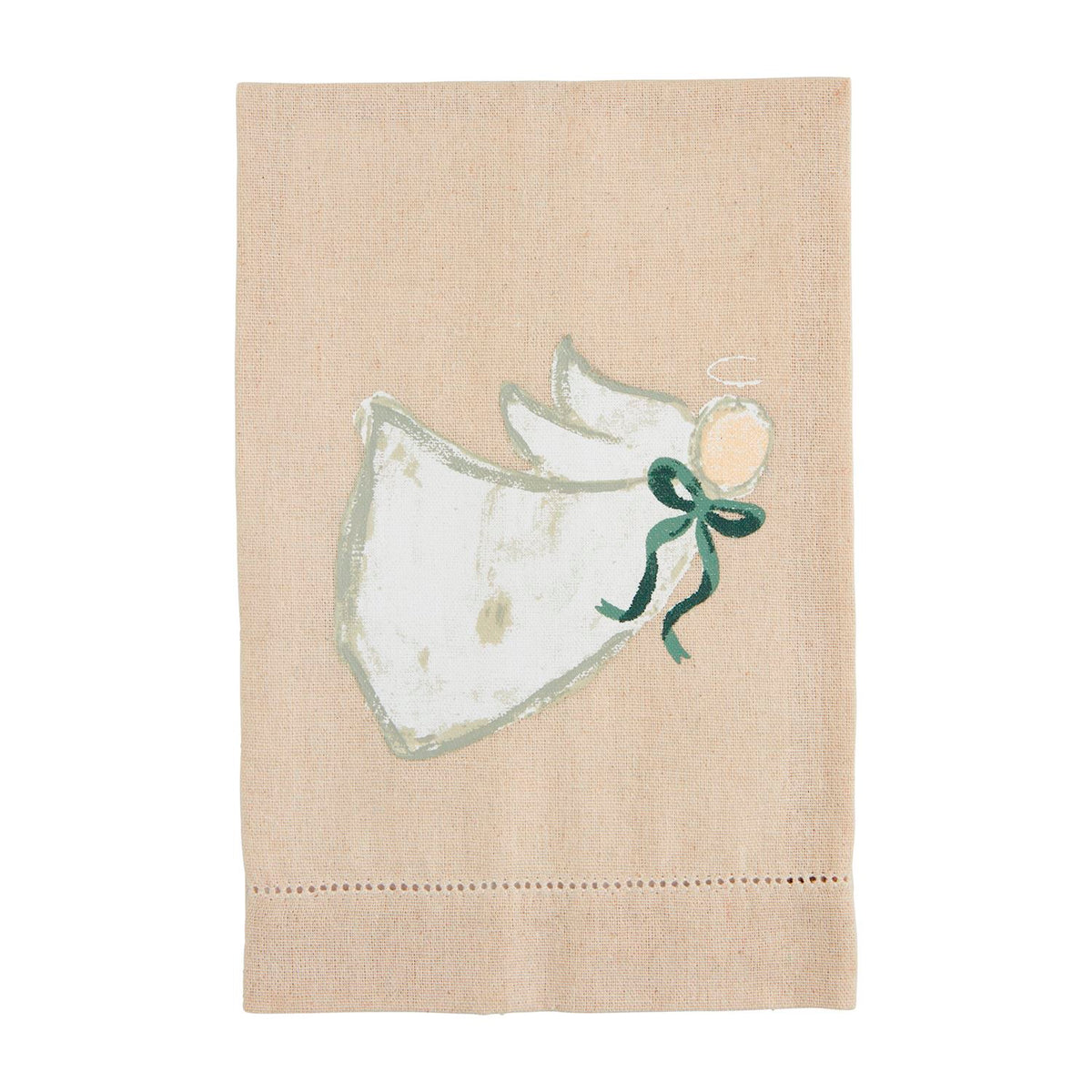 Angel White Christmas Painted Hand Towel