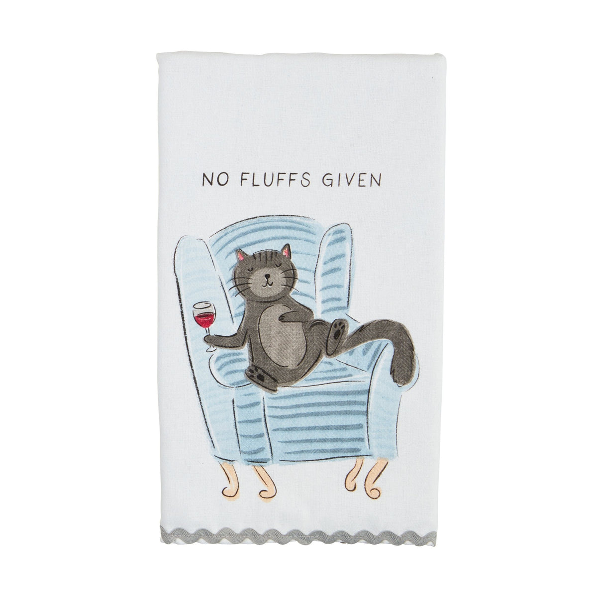 No Fluffs Cat Ric Rac Towel