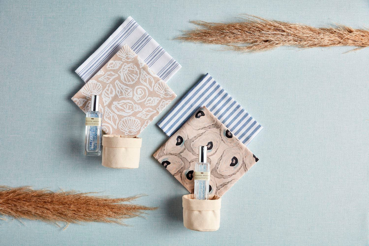 Oyster Seaside Guest Towel & Room Spray Gift Set