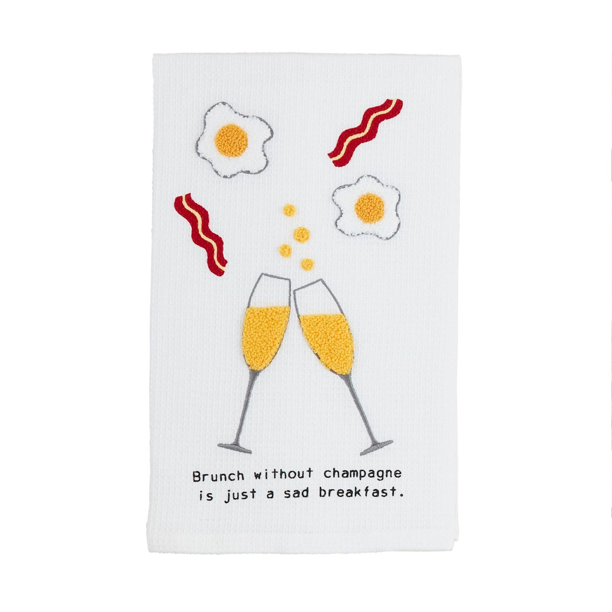 Food Themed Embroidered Waffle Weave Towel - 4 Styles