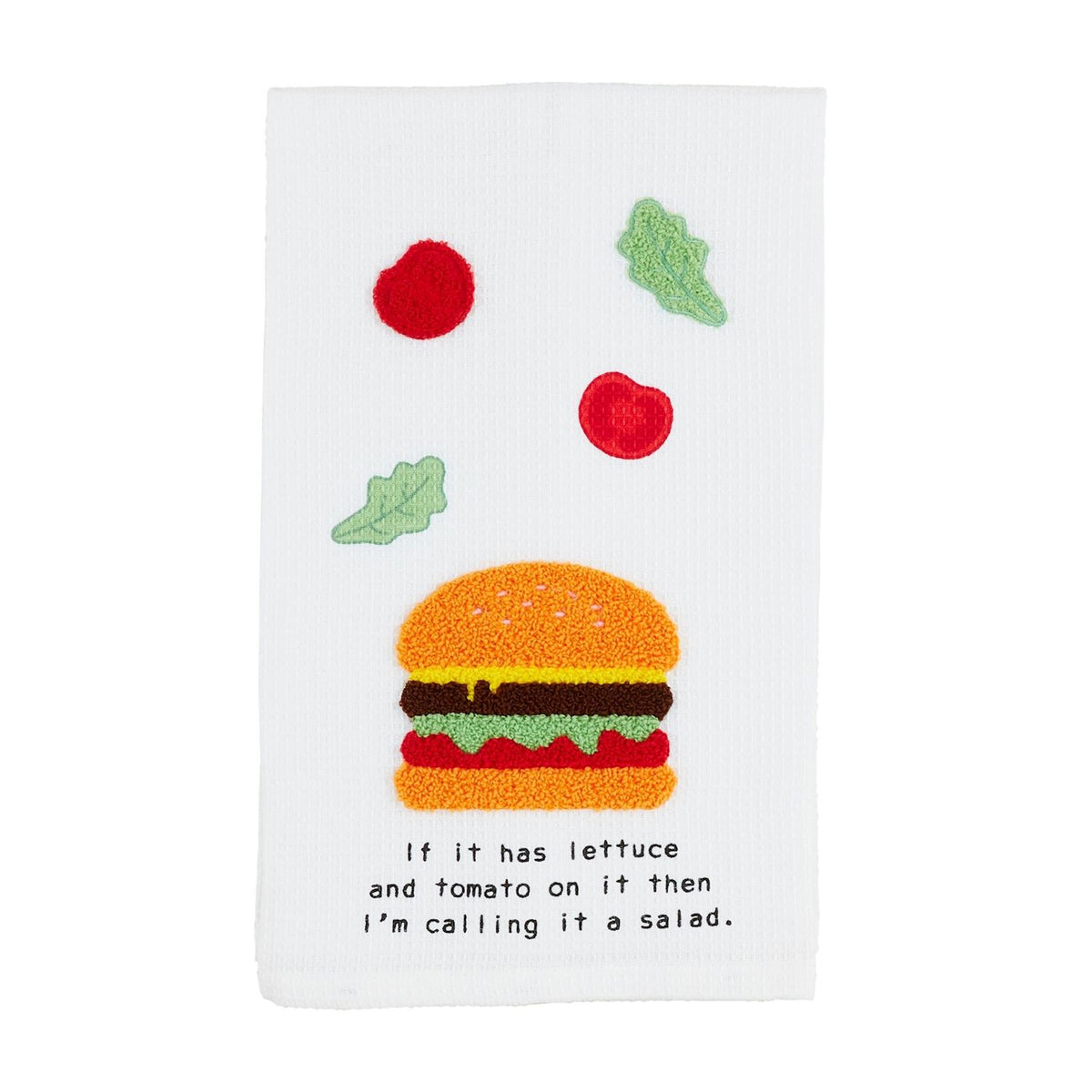 Food Themed Embroidered Waffle Weave Towel - 4 Styles