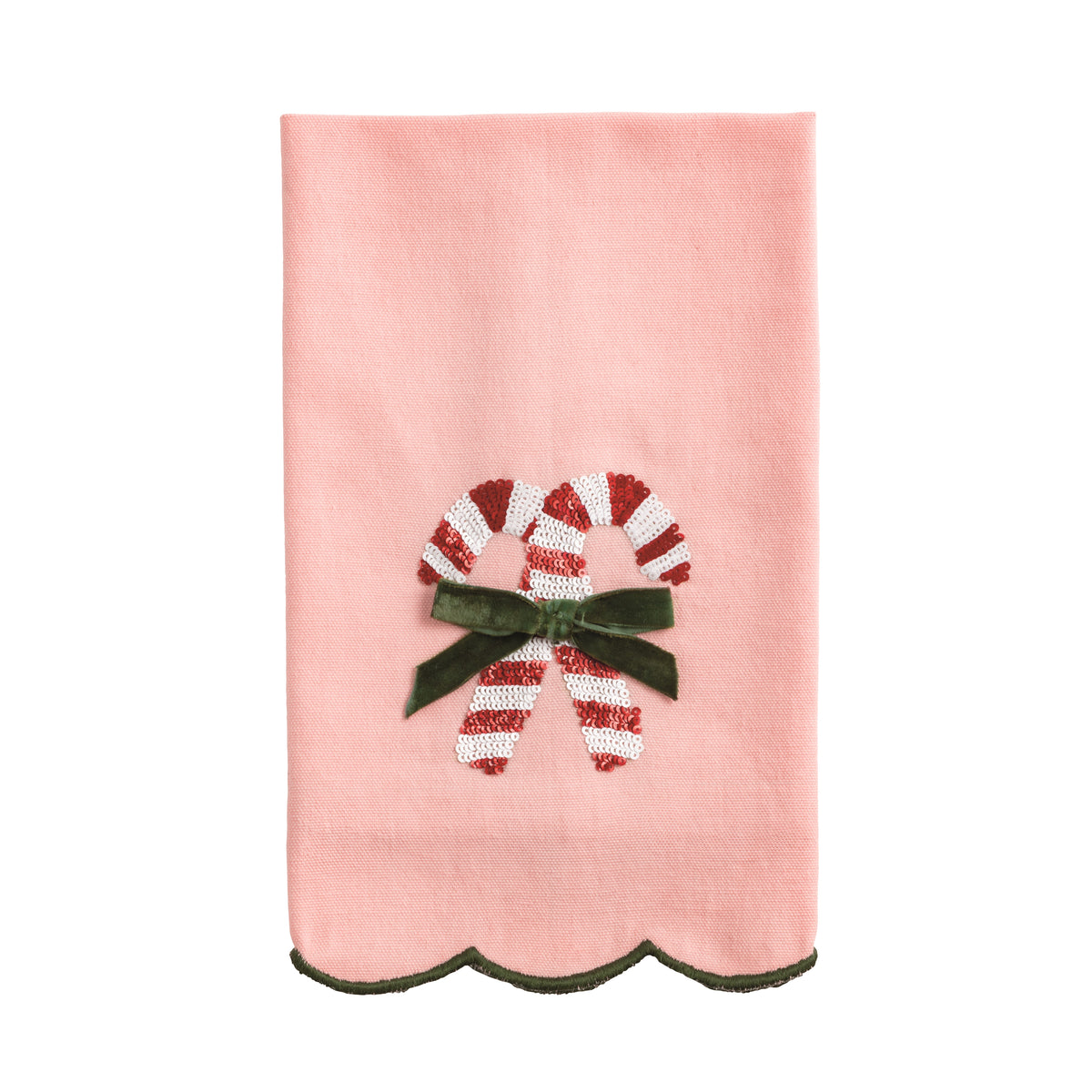 Candy Cane Christmas Sequin Towel
