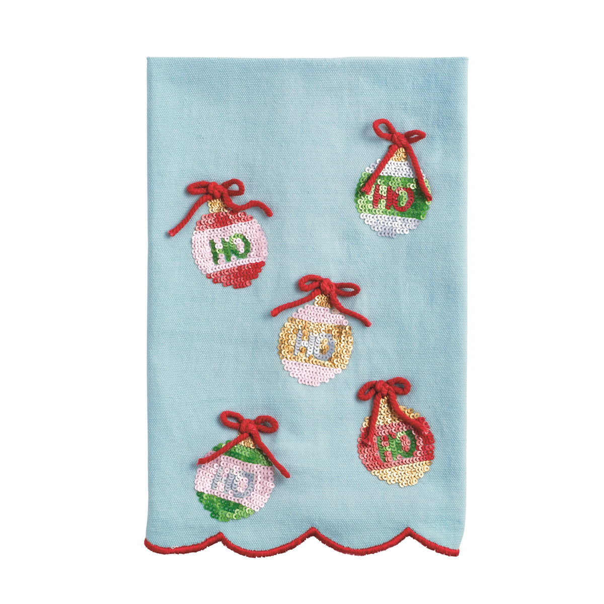 Ornament Christmas Sequin Towel