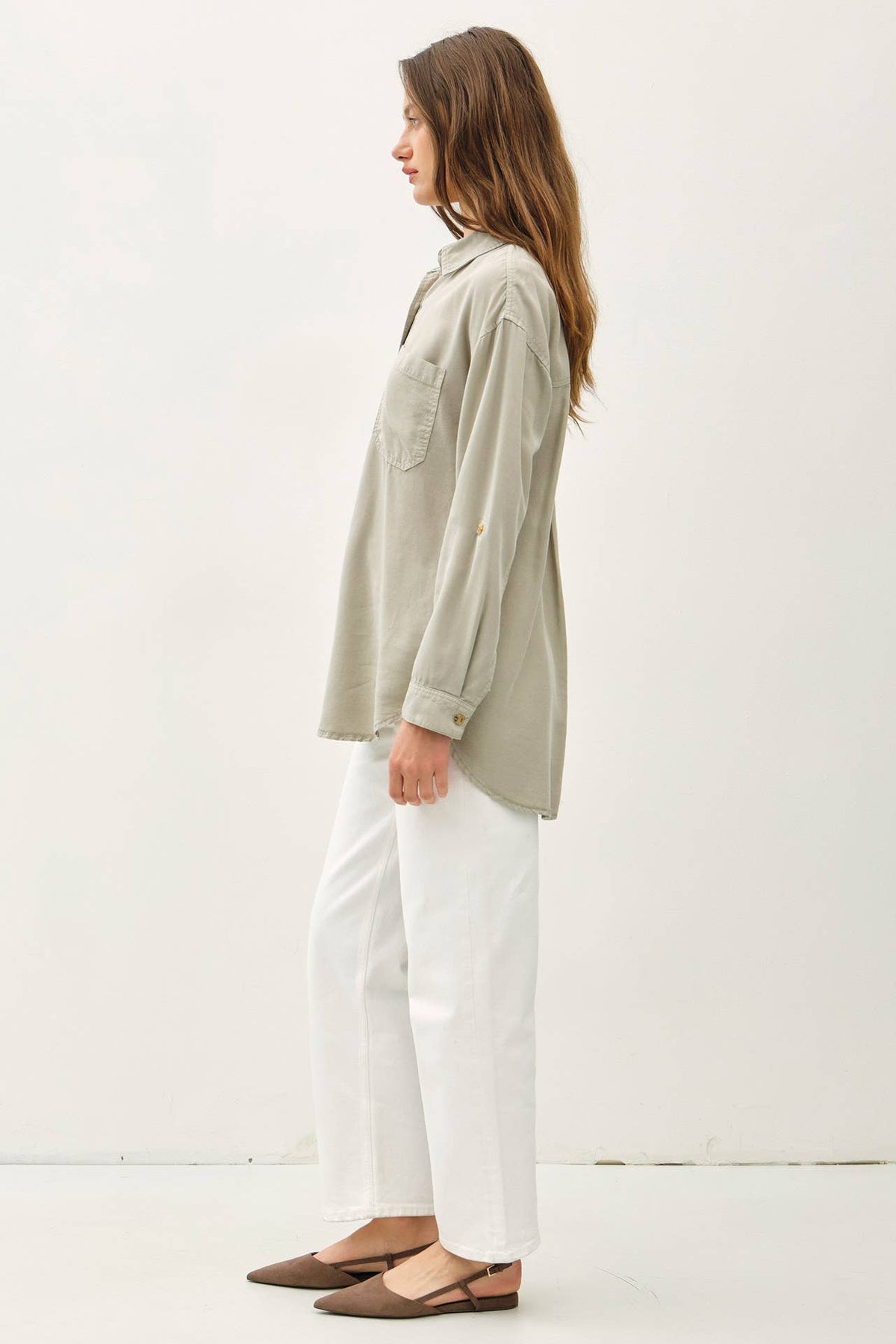 SOFT-WASHED TENCEL OVERSIZED SHIRT