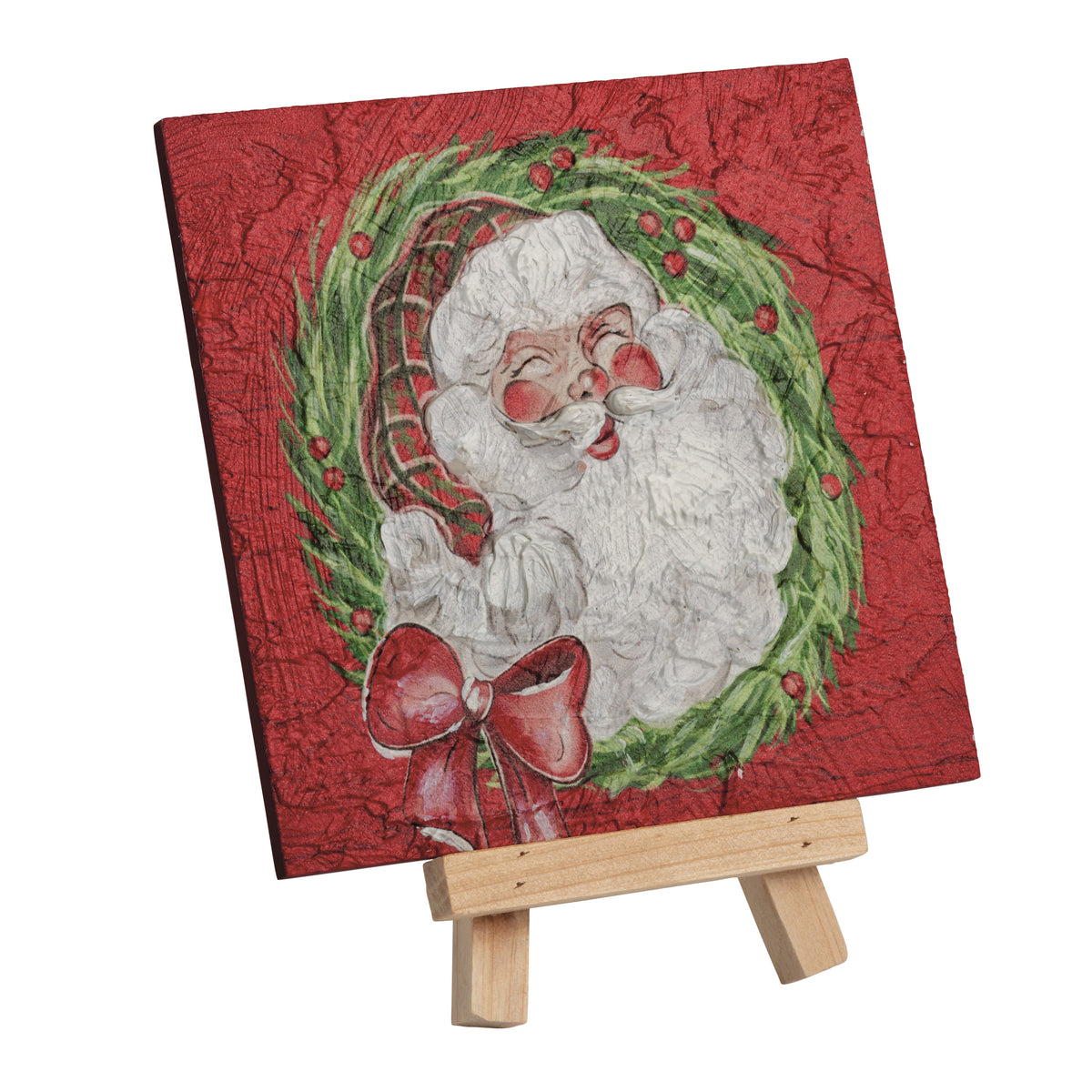Santa Christmas Art Plaque