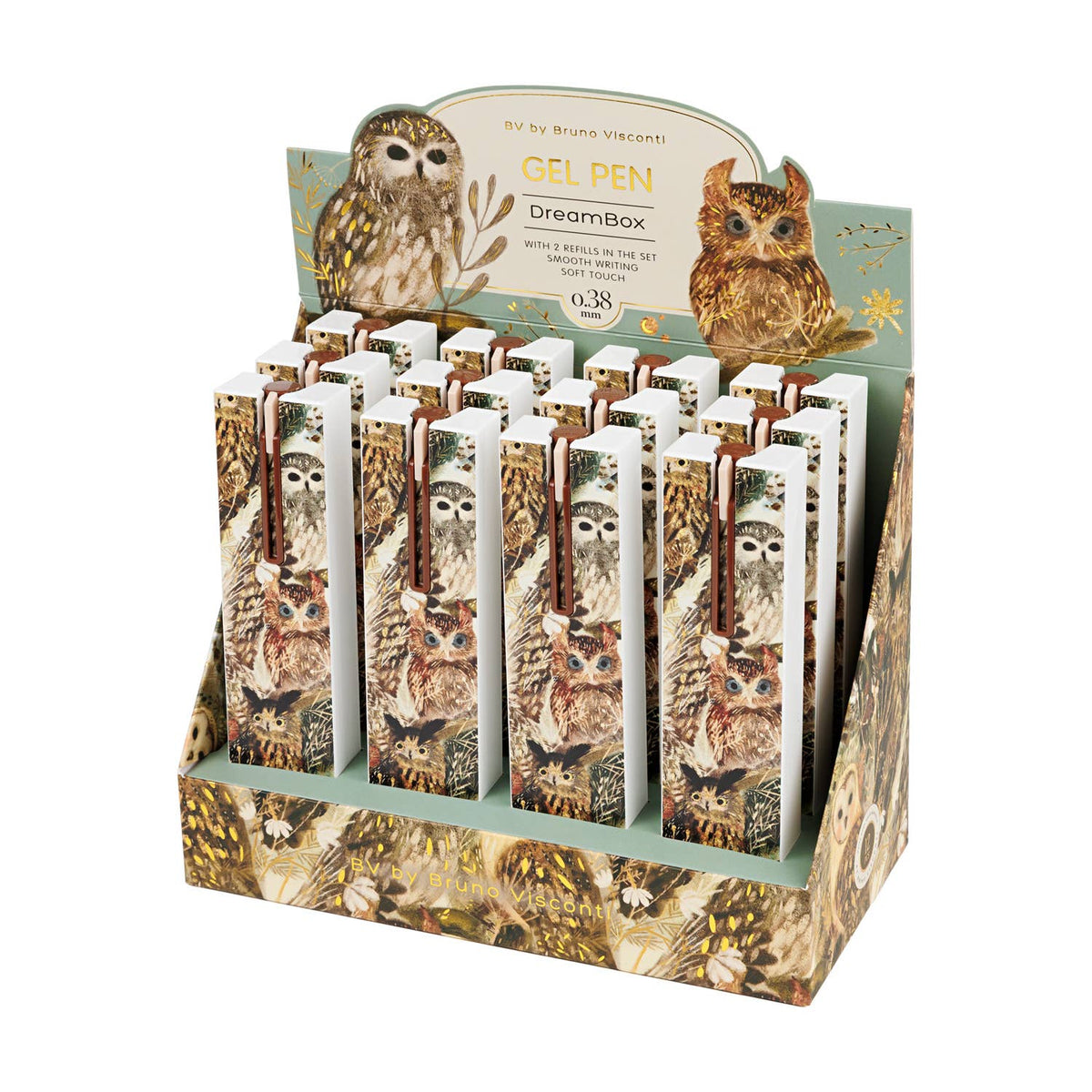 DreamBox Gel Click Pen in a Gift Box - Owls