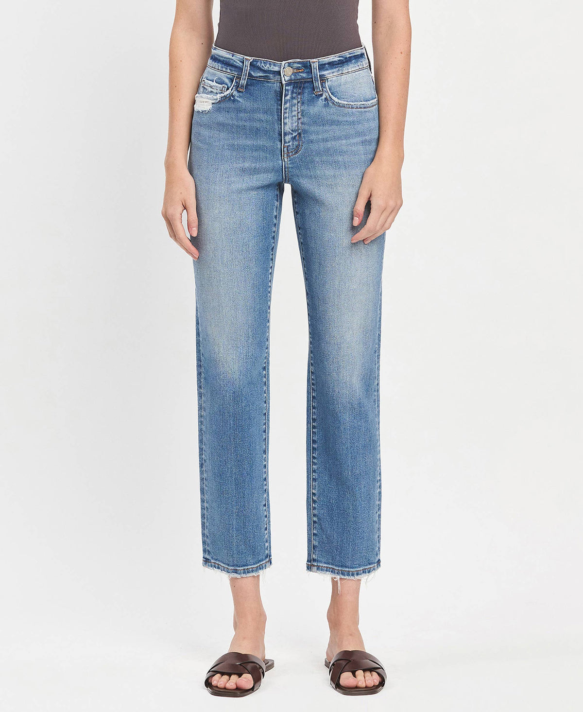 HIGH RISE TAPERED STRAIGHT JEANS T6420