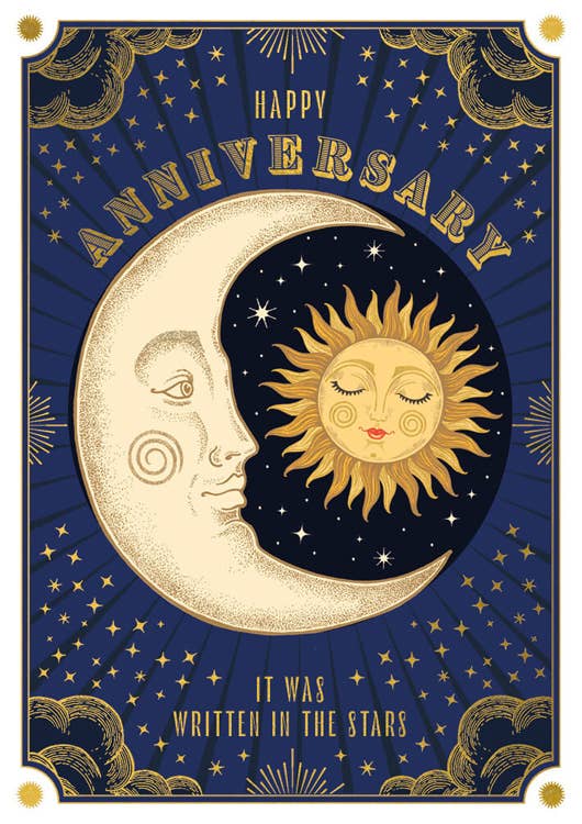 Moon Star Anniversary Card