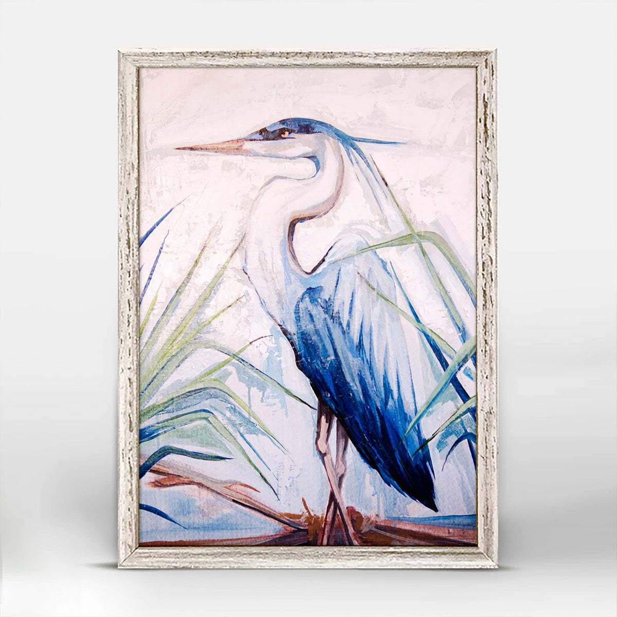 Blue Heron 1 Mini Framed Canvas