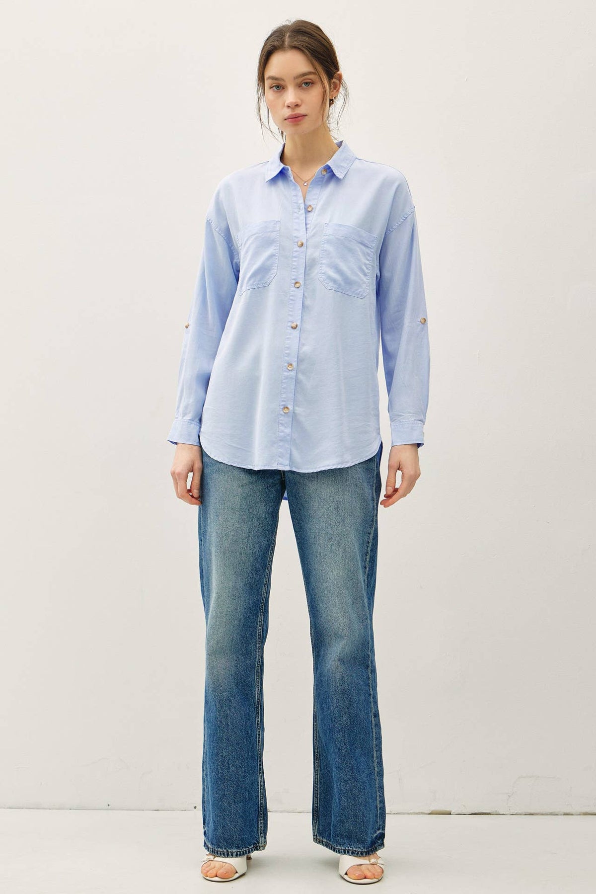 SOFT-WASHED TENCEL OVERSIZED SHIRT