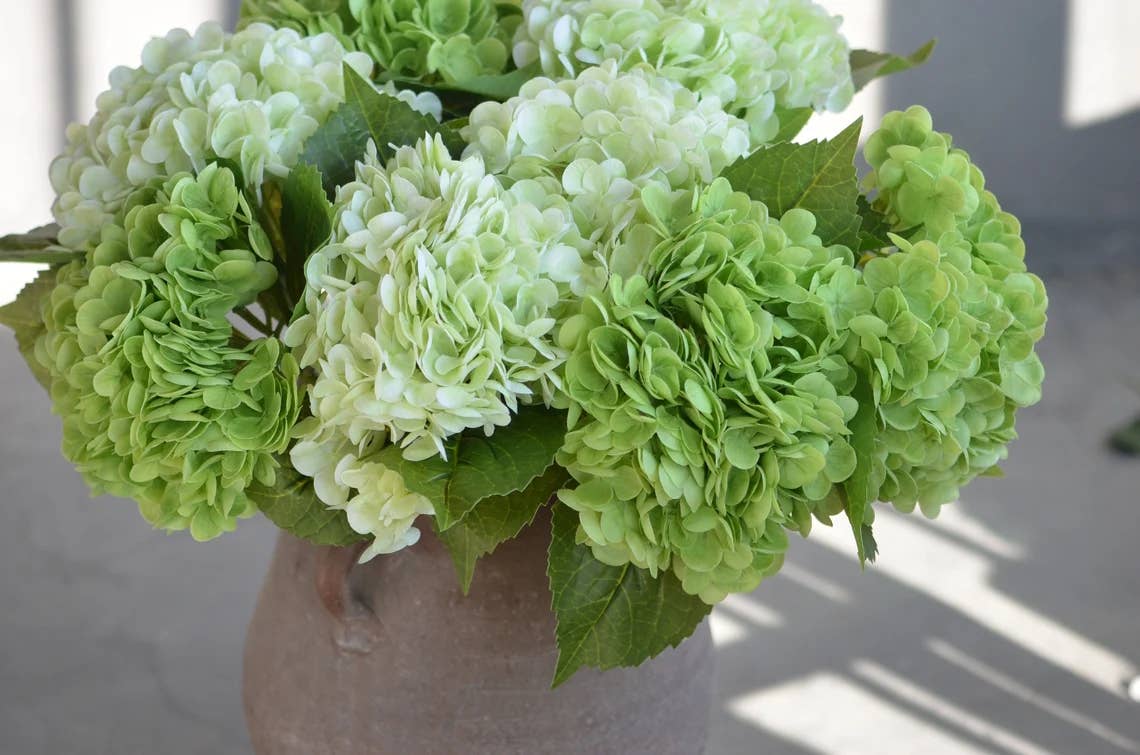 18" Realistic Real Touch Artificial Hydrangea Stem