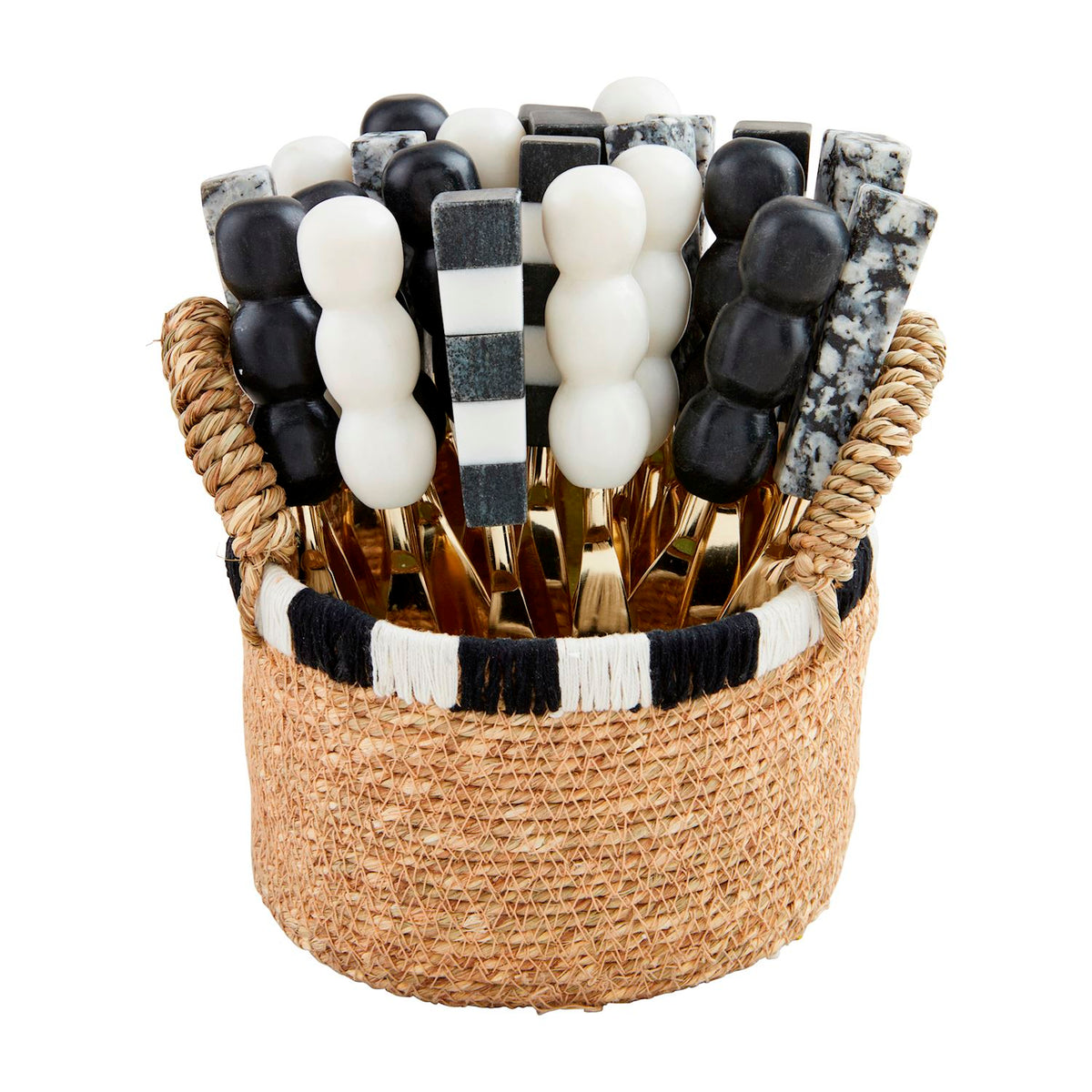 Black & White Marble Handled Gold FInish Spreaders - 4 Styles