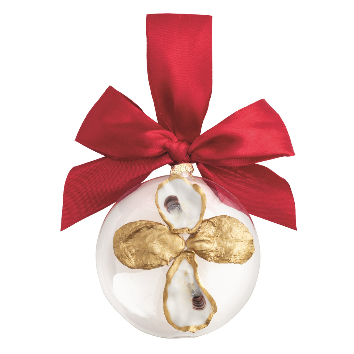 Cross Glass Oyster Ornament