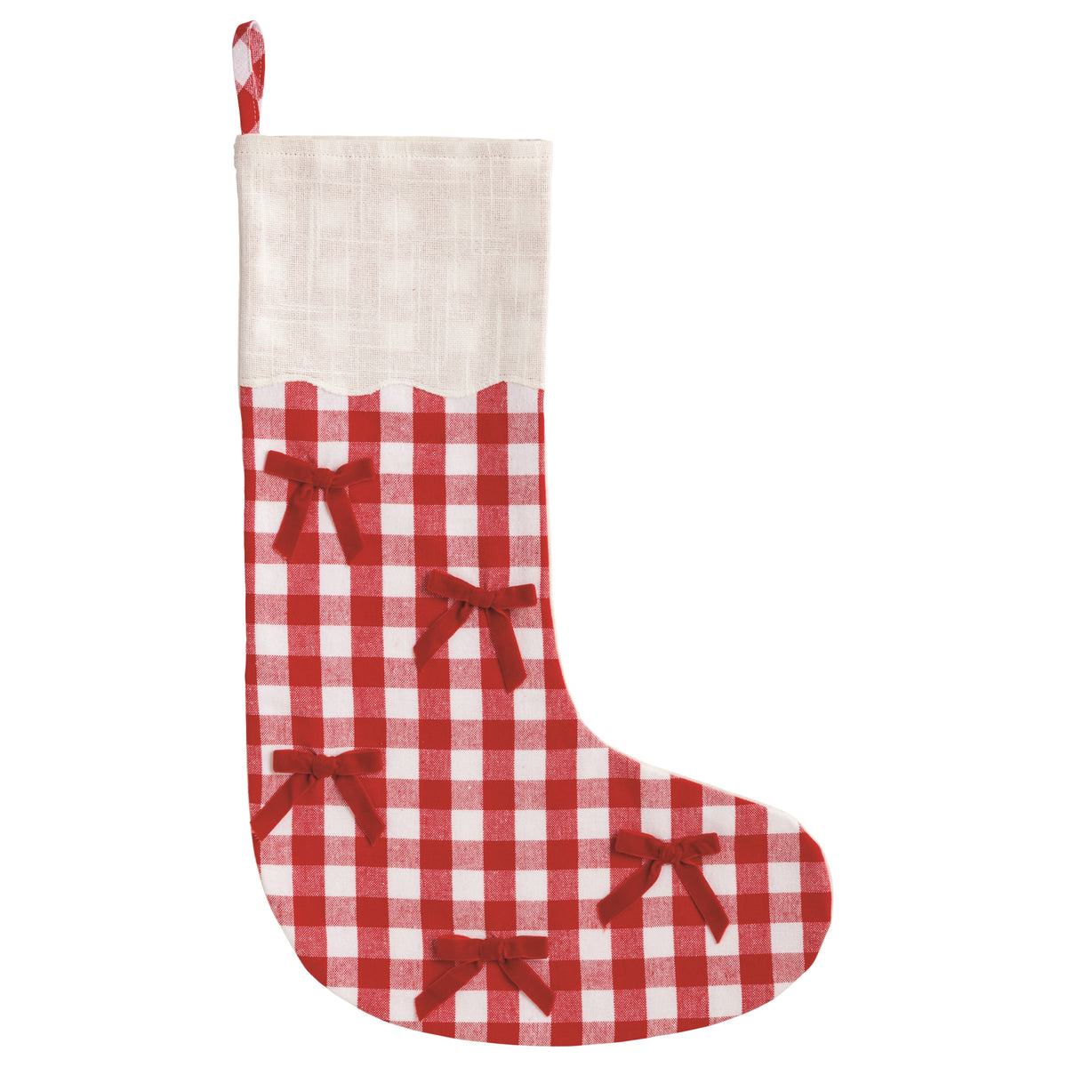 Red Gingham Bow Stocking