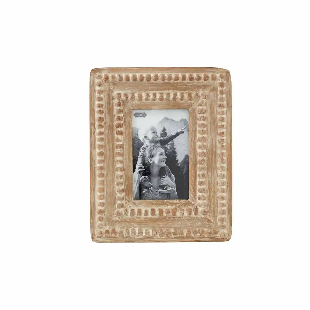 Small Reclaimed Mango Wood Beaded Picture Frame - 3 Shapes/Sizes Available