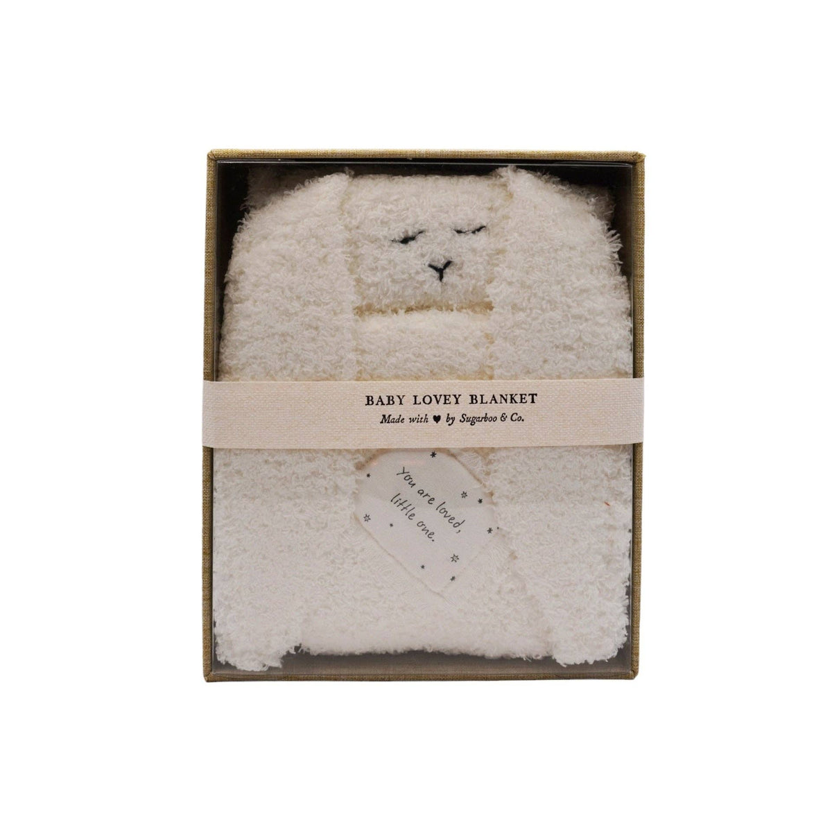 "You are loved, little one." Bunny Baby Lovey Blanket