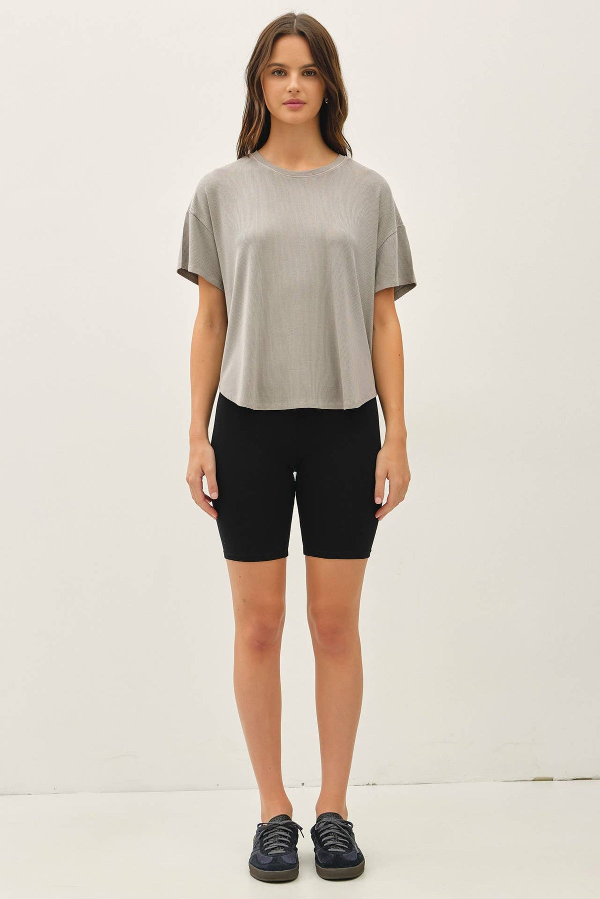 GARMENT DYE RIBBED BOXY FIT T-SHIRT