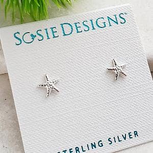 Silver Starfish Studs