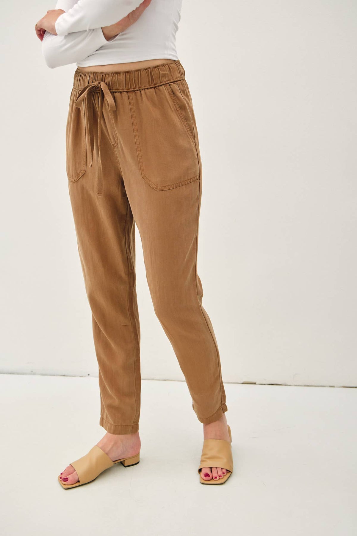 NEW COLOR -TENCEL TAPERED PANTS