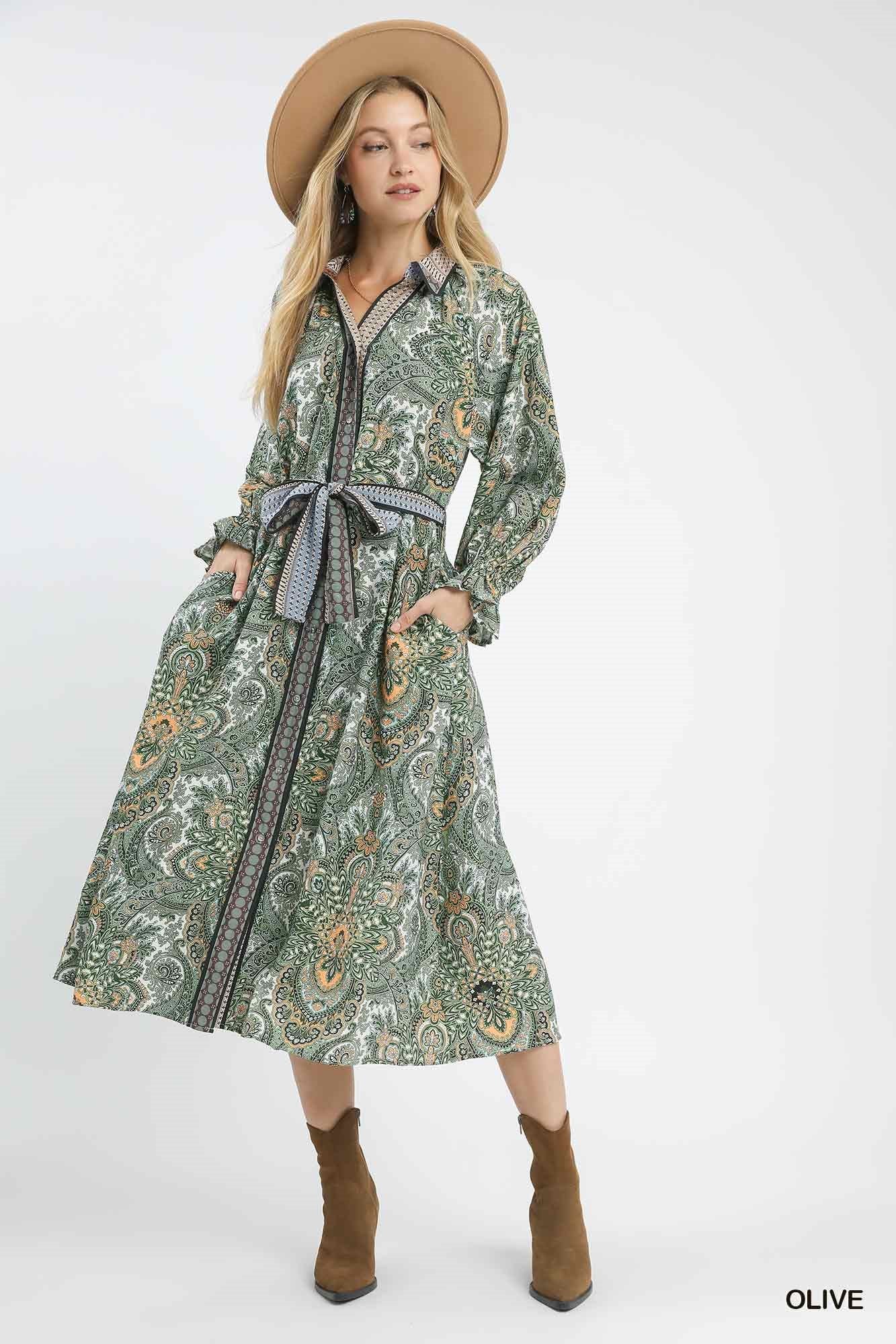 mixed print shirt dress Mixed Print Mini Shirt Dress