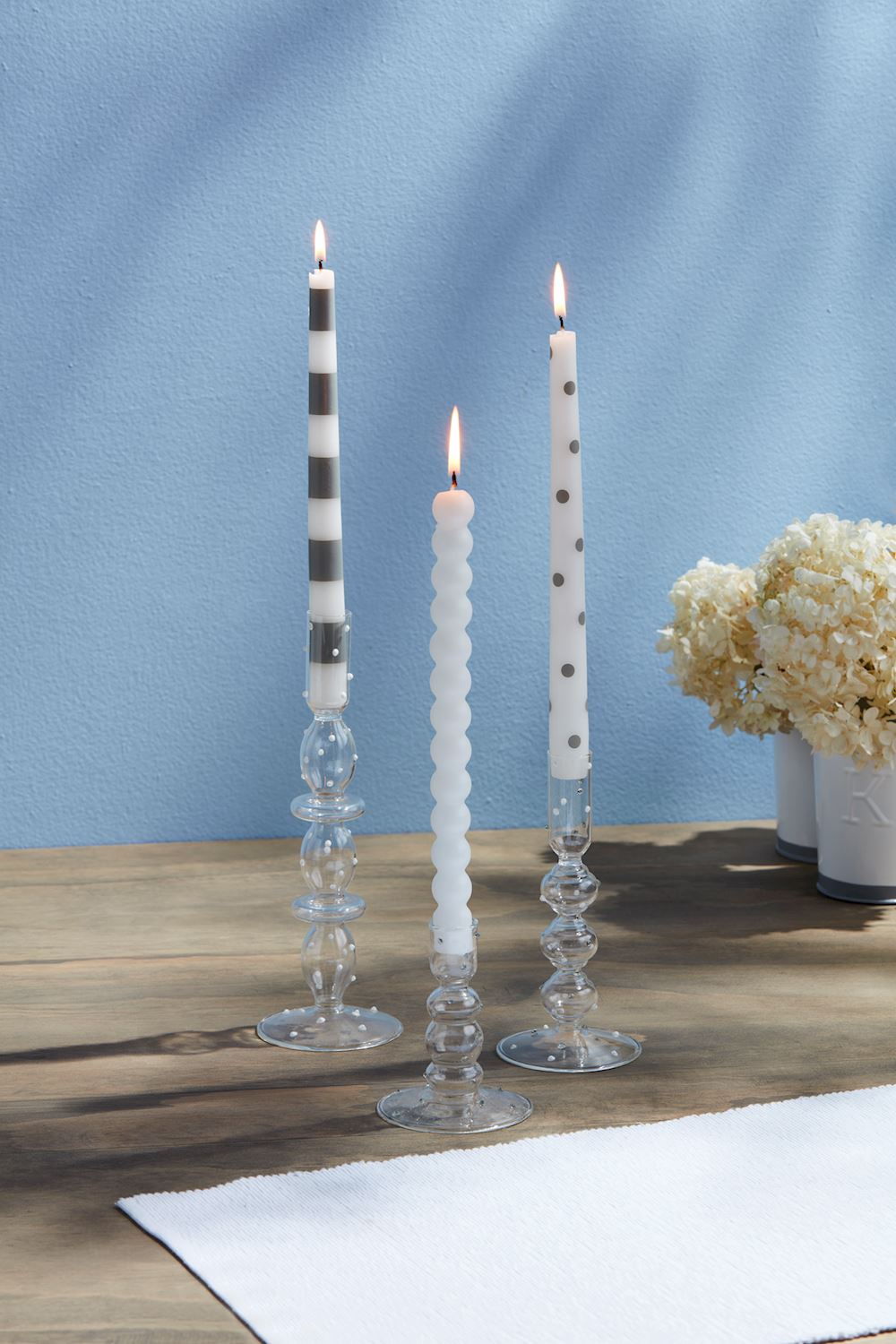 Blue & Grey  10" Taper Candles - 4 Styles