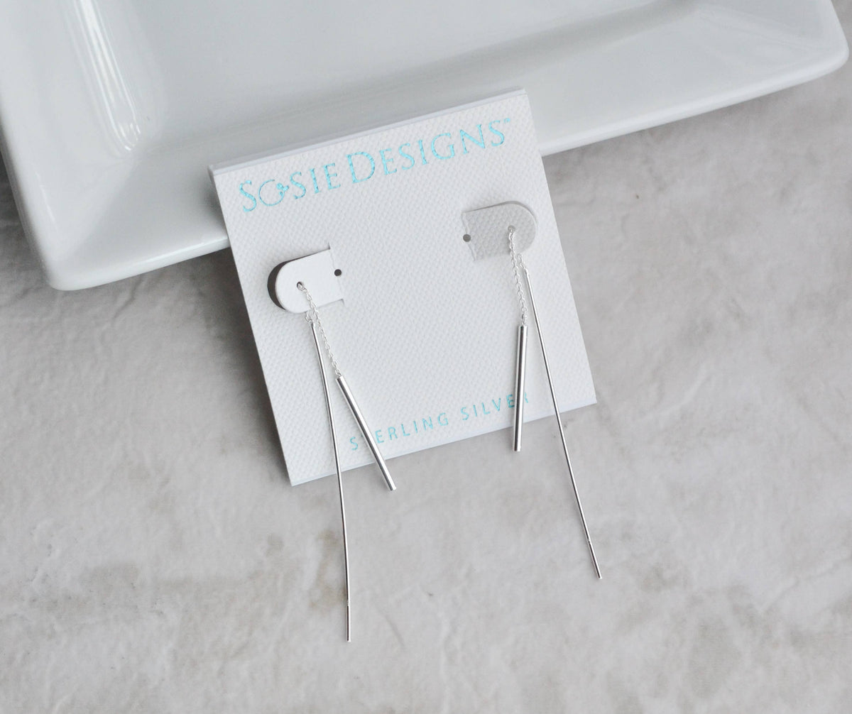 Silver Bar Threader Earrings