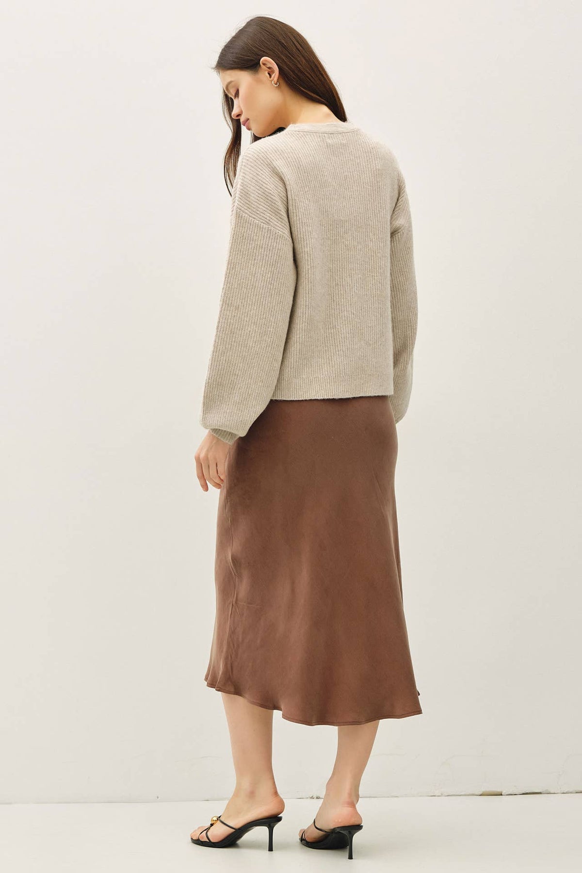 FLORAL APPLIQUES BLOOM OPEN SWEATER CARDIGAN