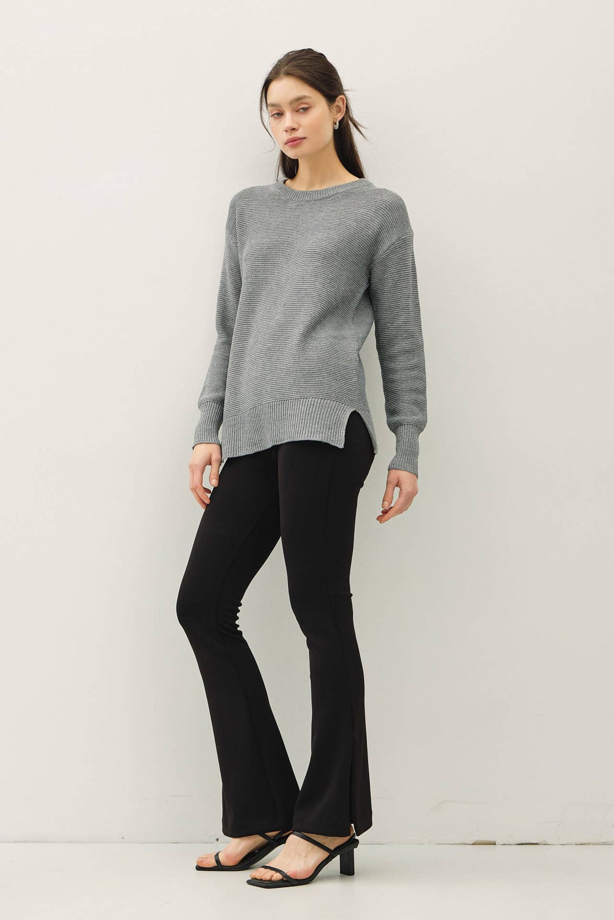 NEW COLOR-BASIC ROUND NECK BOYFRIEND FIT SWEATER