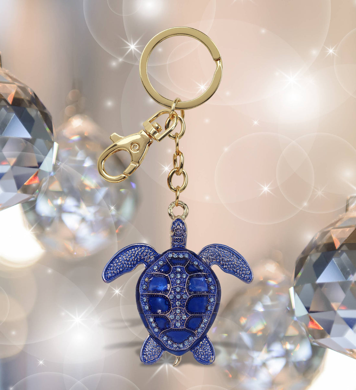 Gold Sparkling Charms - Blue Sea Turtle