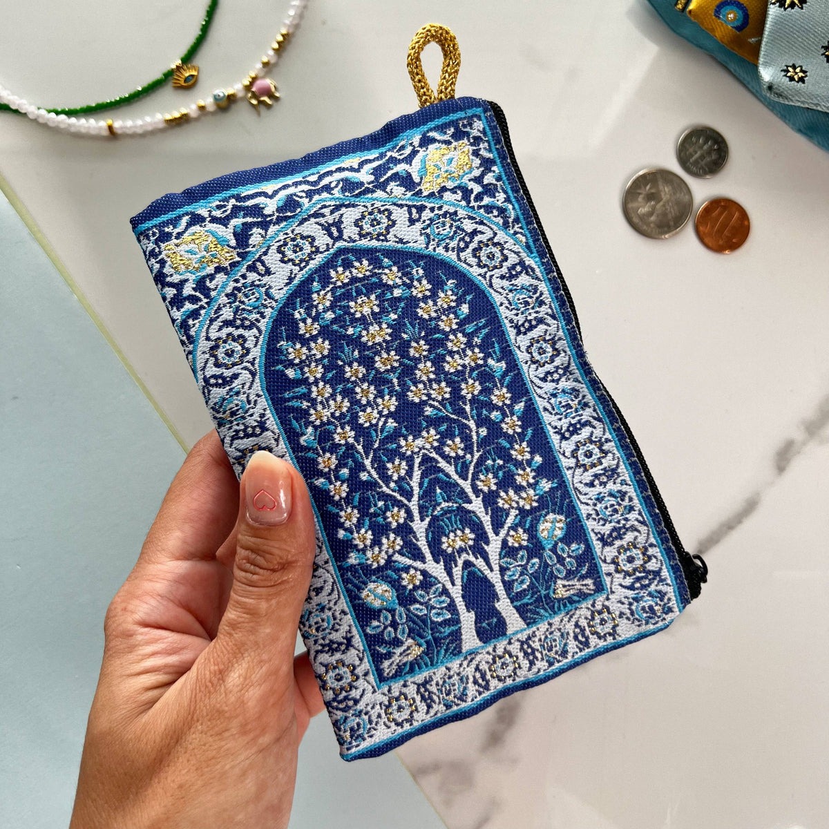 Fabric Coin Purse, Zipper Pouch, Handmade Coin Purse