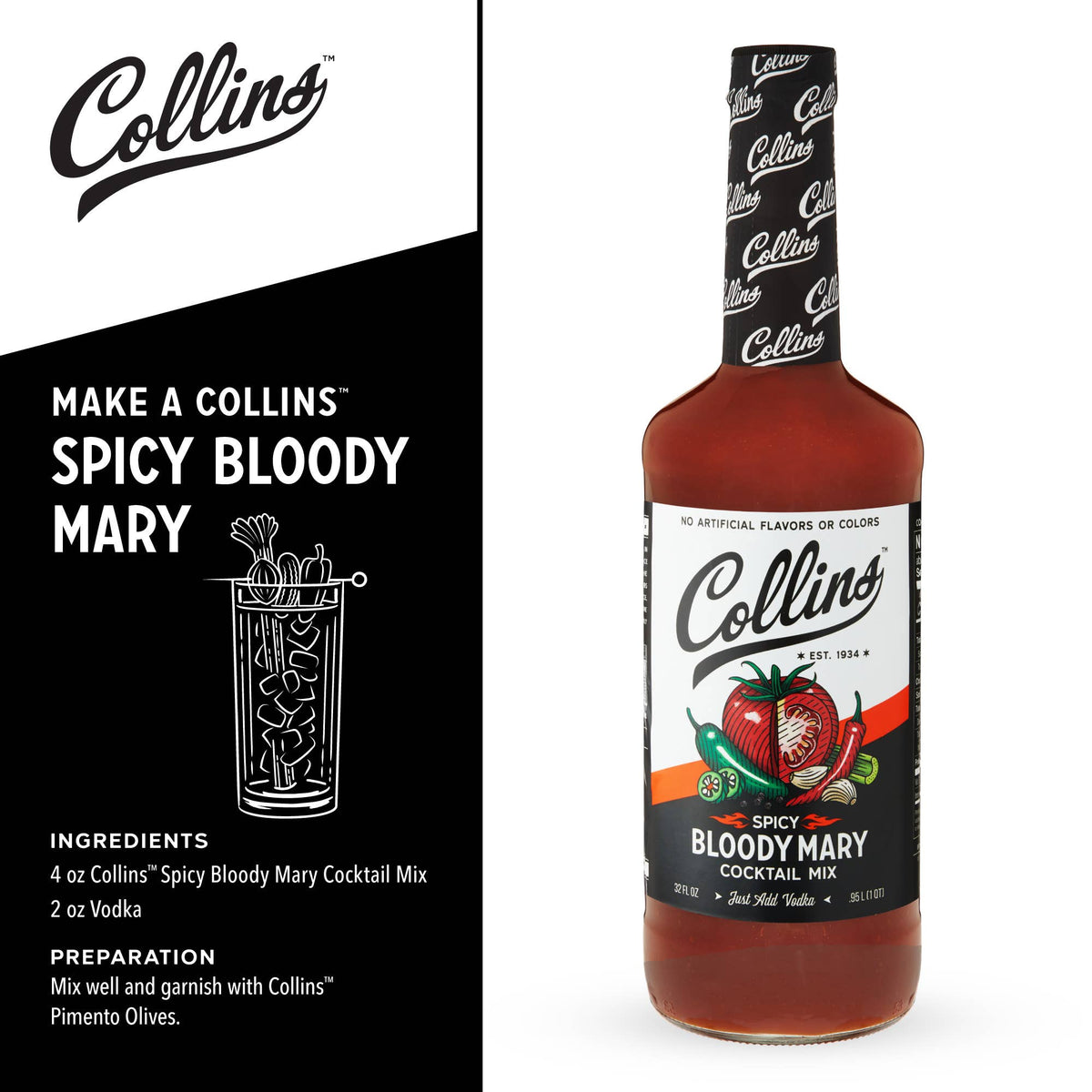 Real Sugar Spicy Bloody Mary Cocktail Mix - 32 oz