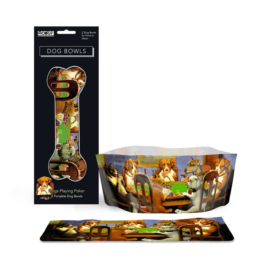 Dogs Playing Poker Dog Bowls