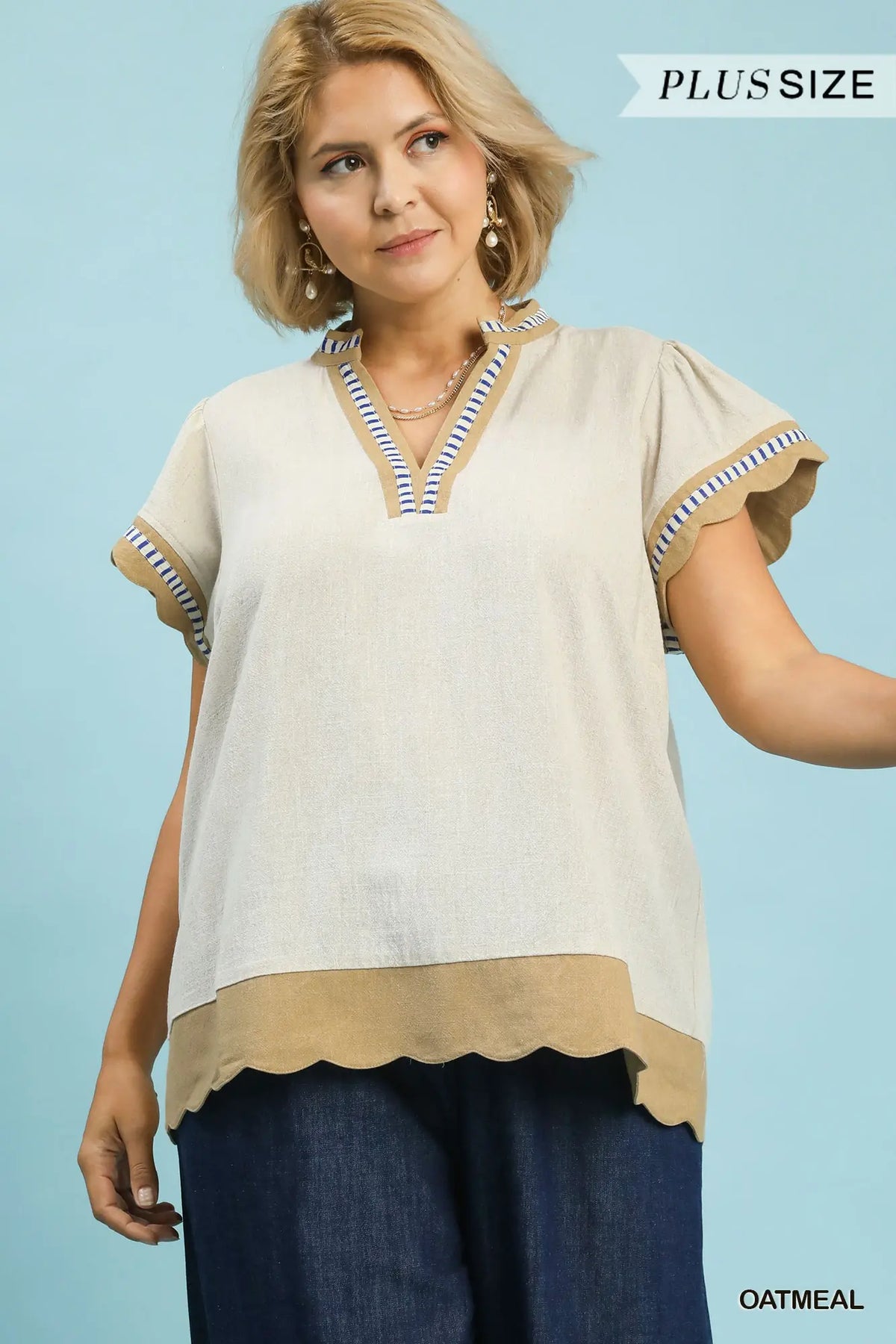 Linen Flutter Sleeve Top